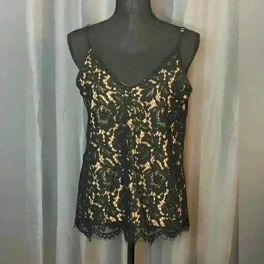 Space 46 Lace Spaghetti Strap Top Brand New
